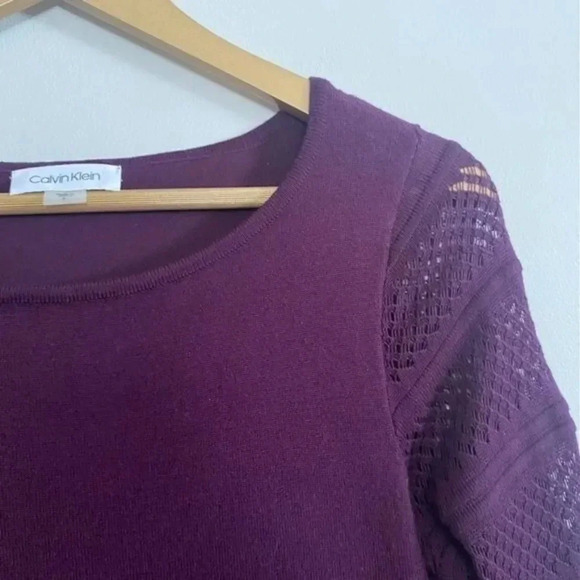 Calvin Klein Bell Sleeve Purple Sweater Dress - Picture 8 of 12